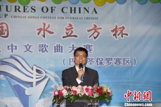 中國僑網(wǎng)圖為中國駐圣保羅副總領(lǐng)事孫仁安致辭?！∧尚邸z